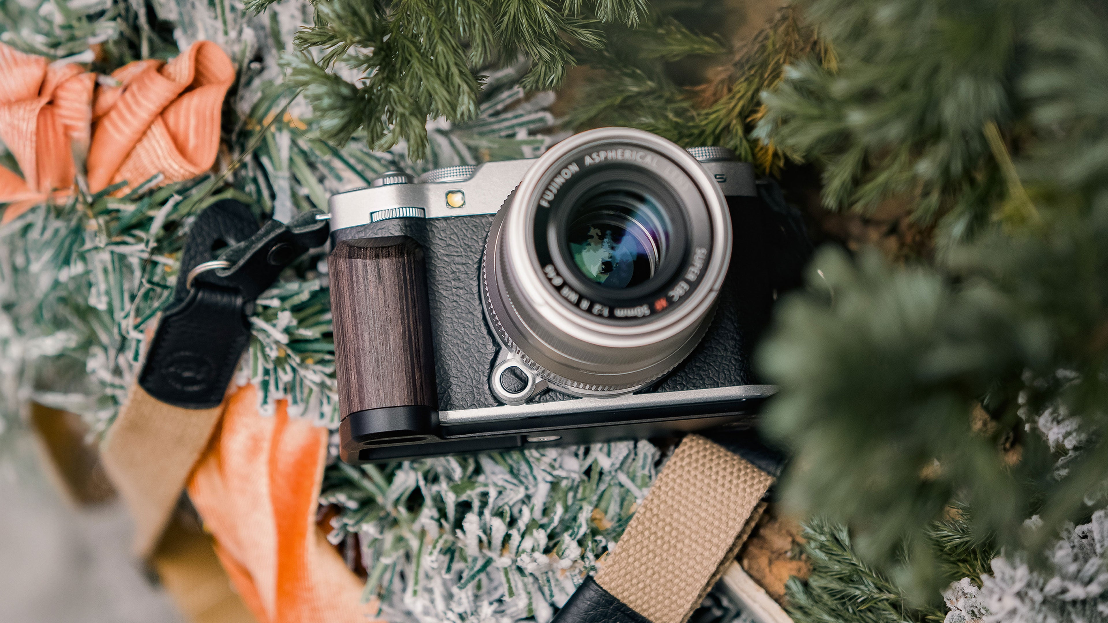 Plaque de montage avec poignée en bois pour Fujifilm X-M5