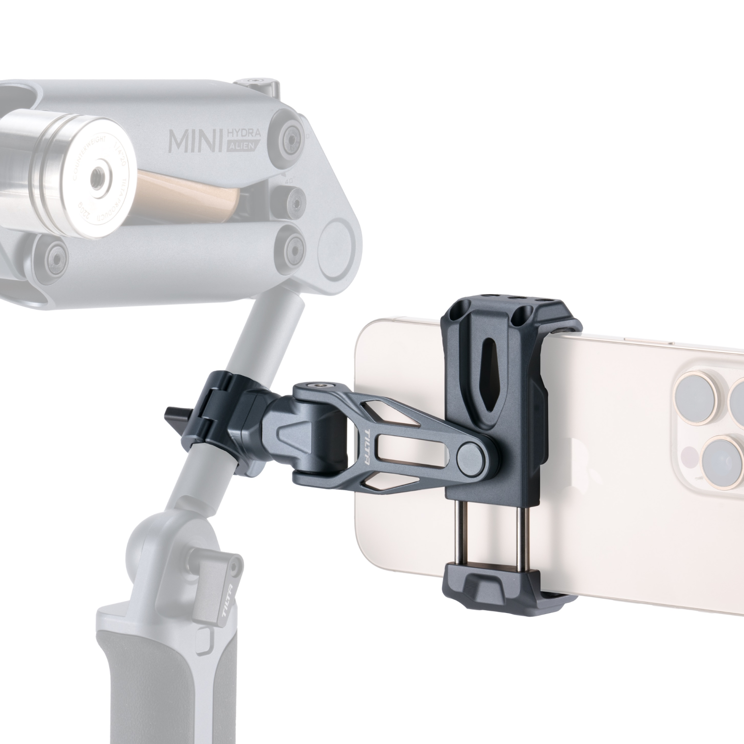 Support de fixation rotatif pour smartphone Tilta V2 (15 mm) – Gris Titane