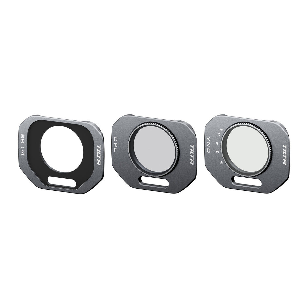 Tilta filter set including Black Mist 1/4, CPL, and VND (2-6 Stops) filters for Insta360 Luna Pro