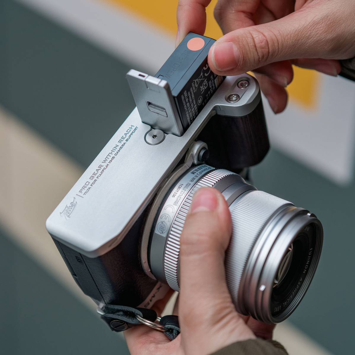Montagegrundplatte mit Holzgriff für Fujifilm X-M5