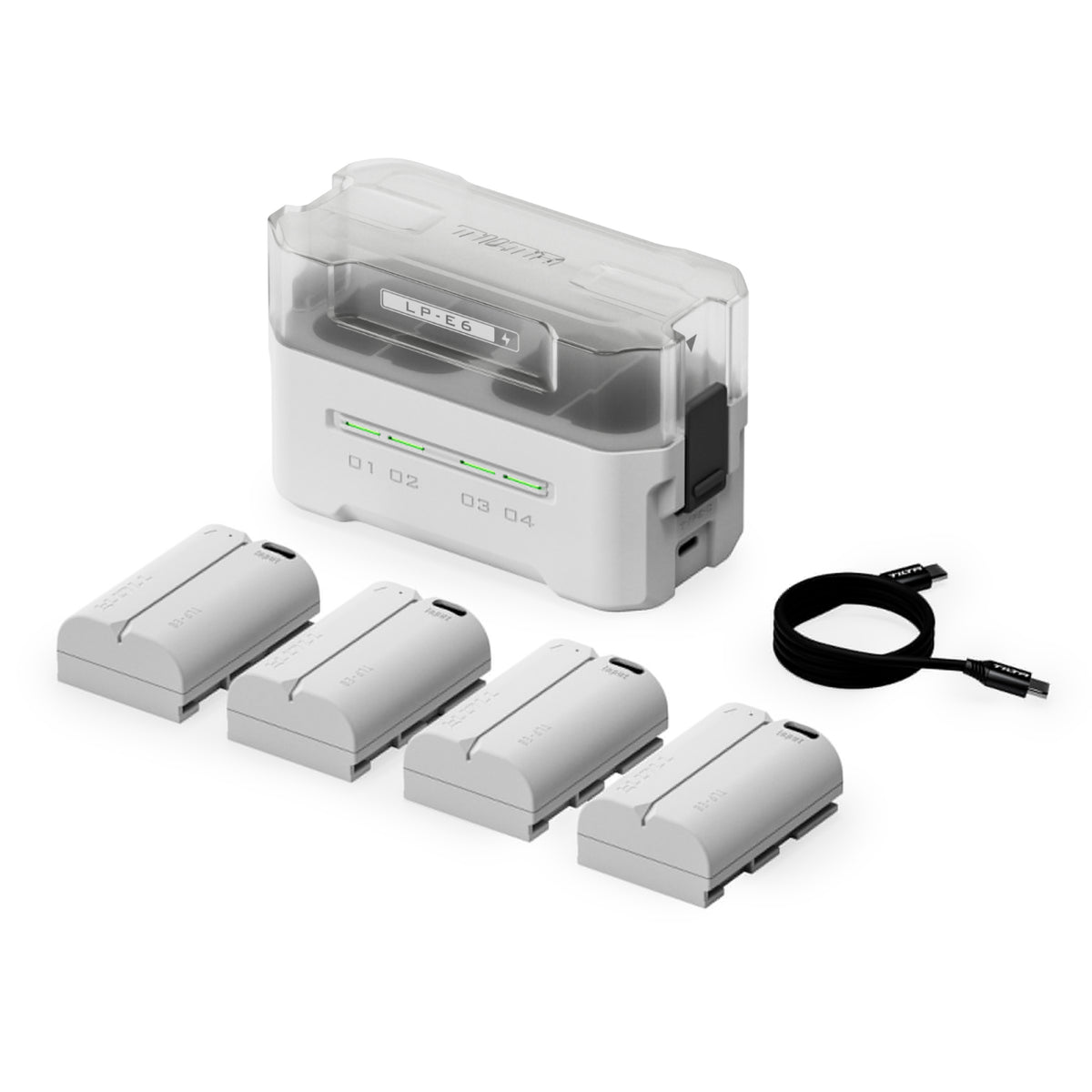 Tilta Tragbare Ladestation für Canon LP-E6 Akku (4-Kanal) – Grün