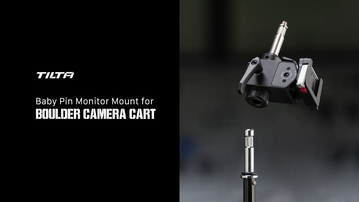 Tilta Baby Pin Monitor Mount for Boulder Camera Cart with adjustable locking mechanism