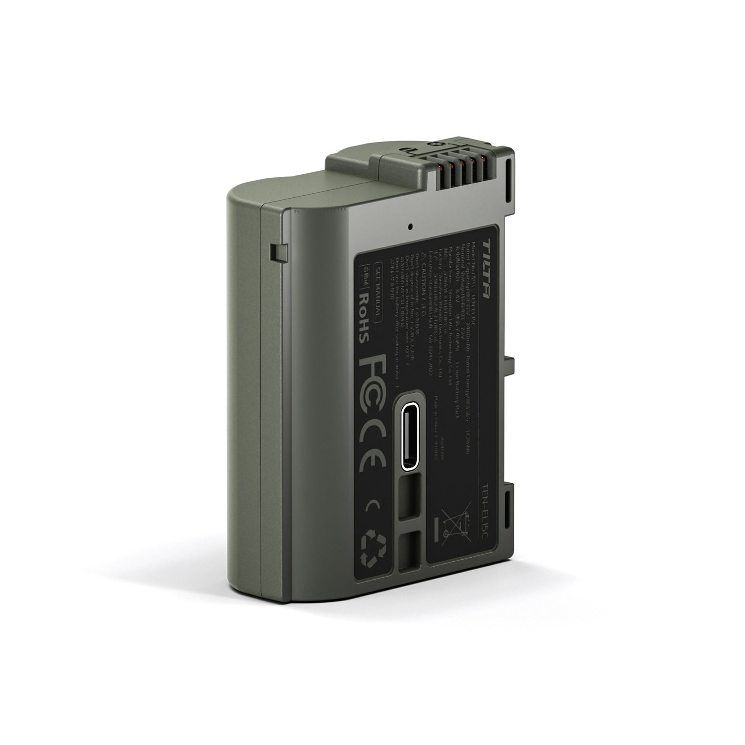 Tilta EN-EL15C Akku mit USB-C-Eingang (2400mAh) für Nikon Kameras – Grün