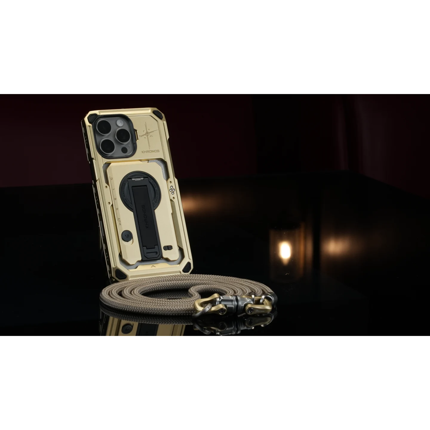 Khronos x On the Roam iPhone 16 Pro/Pro Max Case – Gold