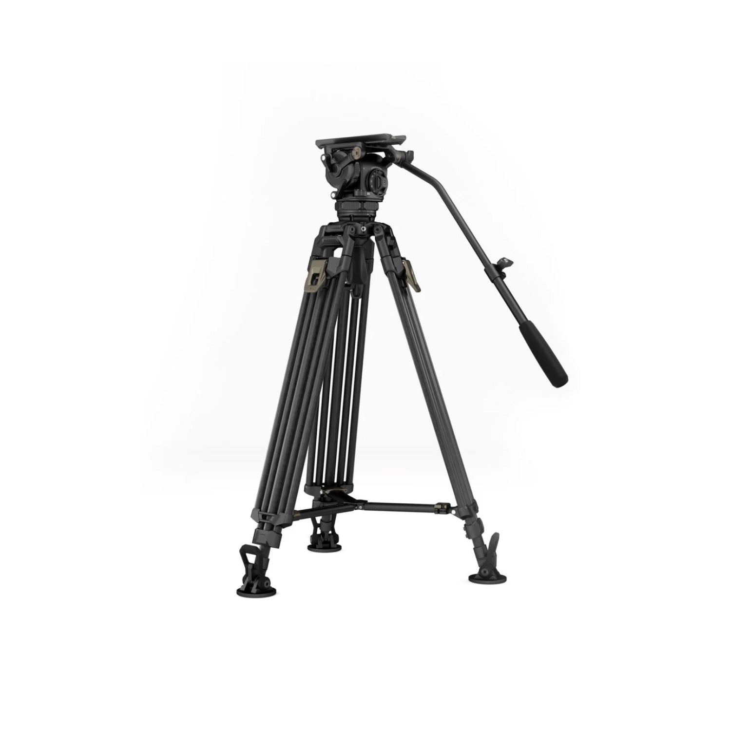 Cabezal fluido de cine Tilta CT12 75mm con patas de trípode de fibra de carbono de 2 etapas y un toque (12KG)