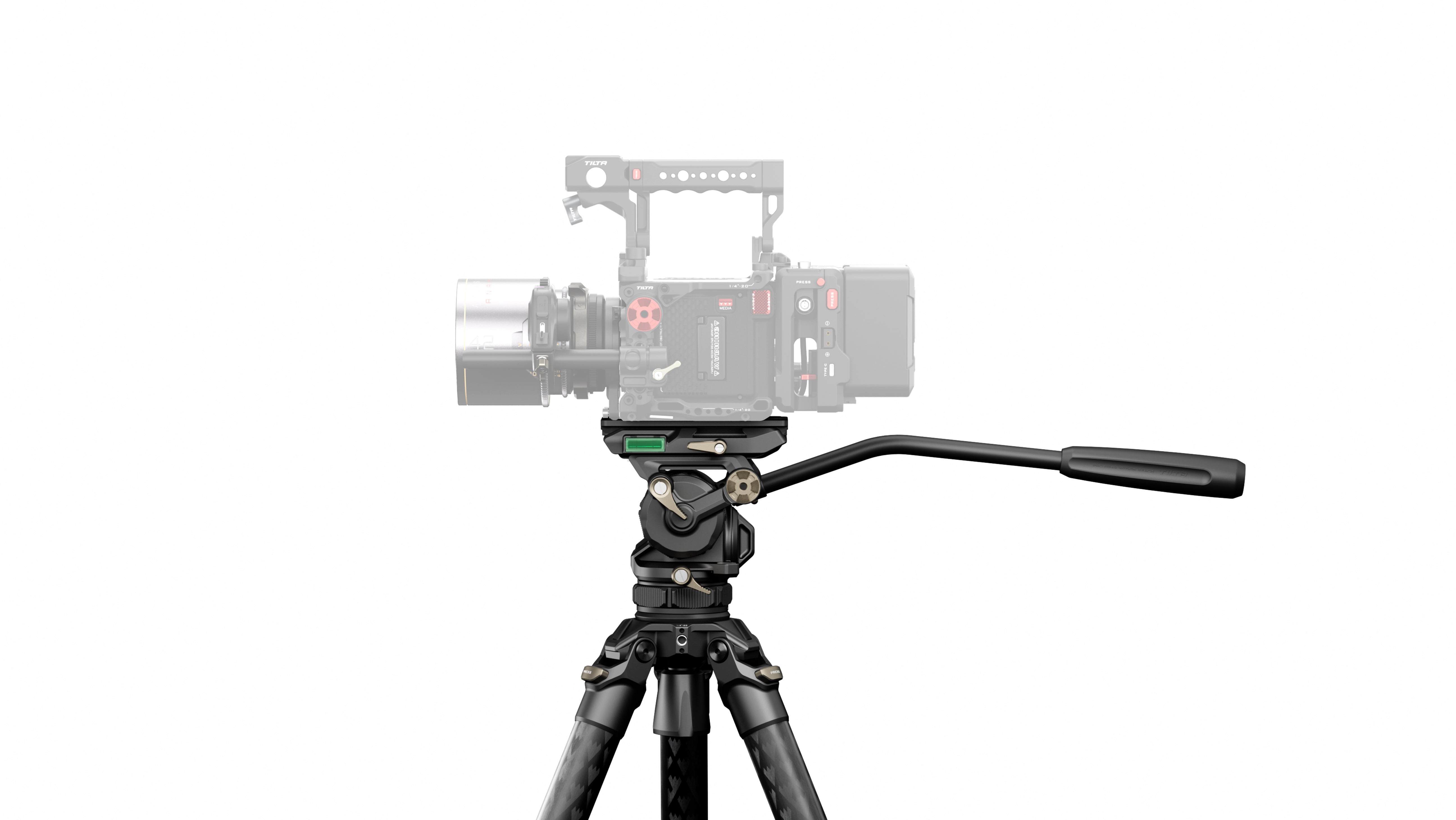 Tilta CT08 75mm Cine Fluidkopf mit dreistufigen Carbonfaser-Stativbeinen (8 kg)