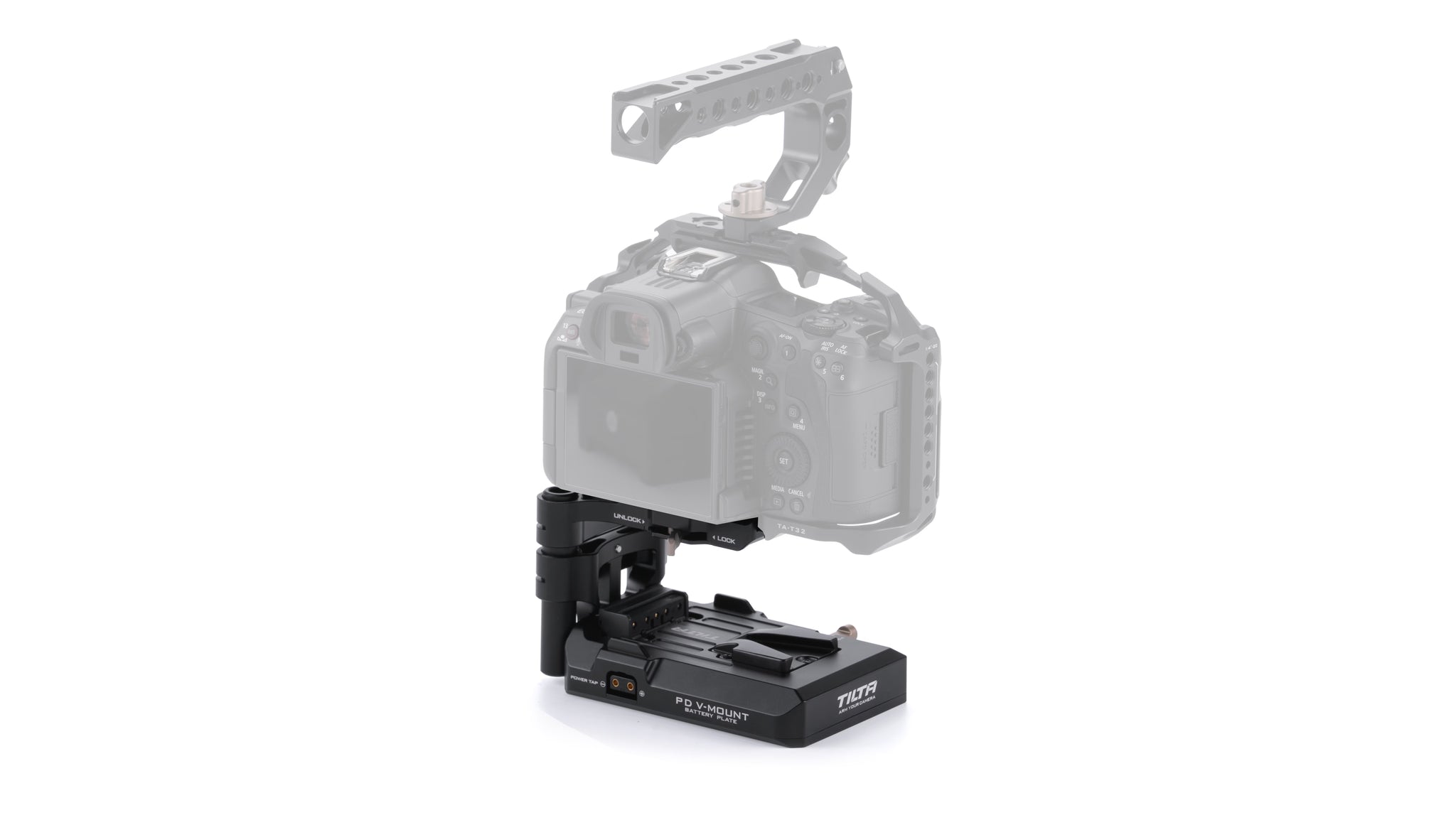 Placa base de batería Tilta PD V Mount (ARCA) - Negro