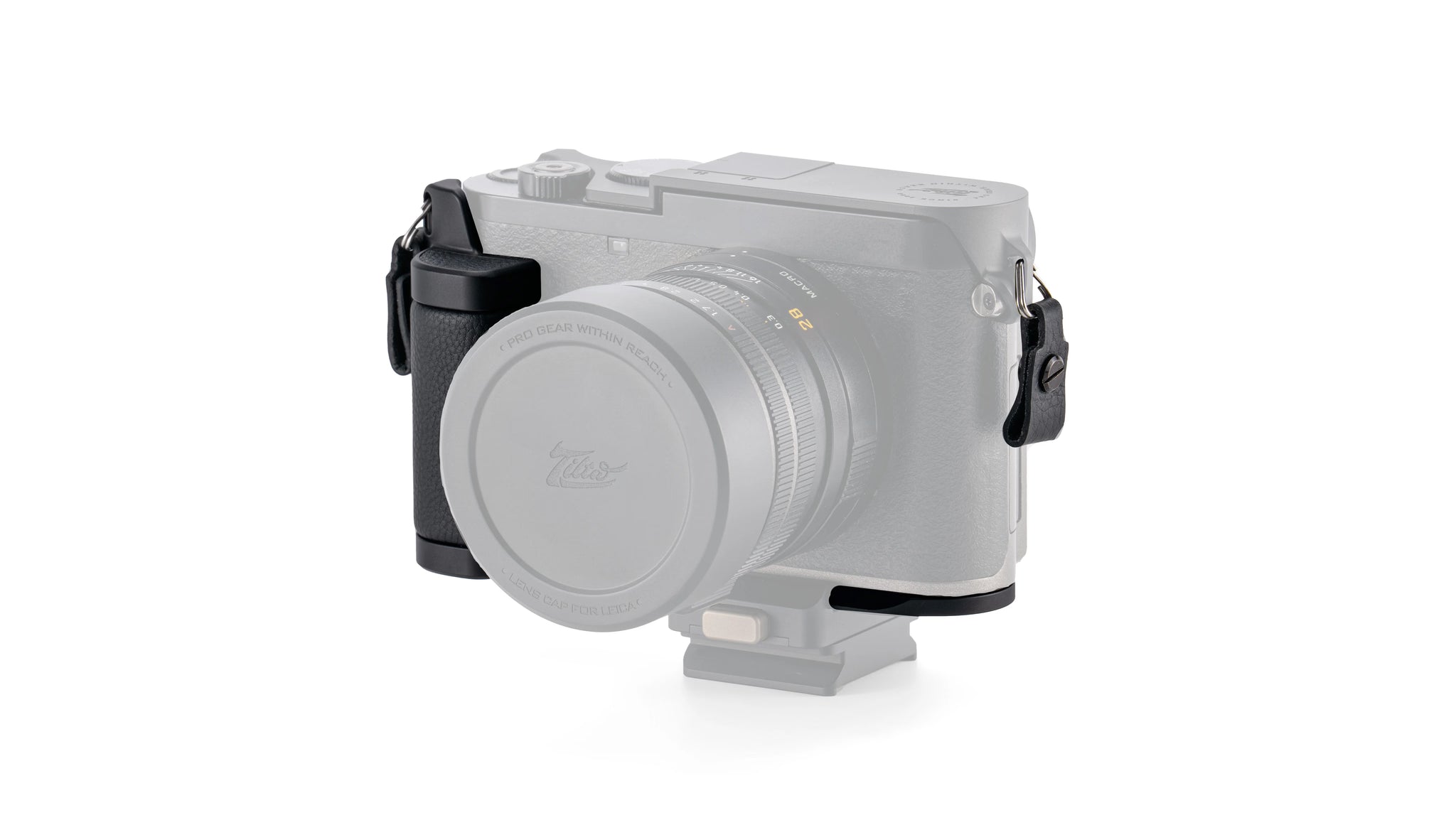 Bodenplatte mit Ledergriff für Leica Q3 - Schwarz