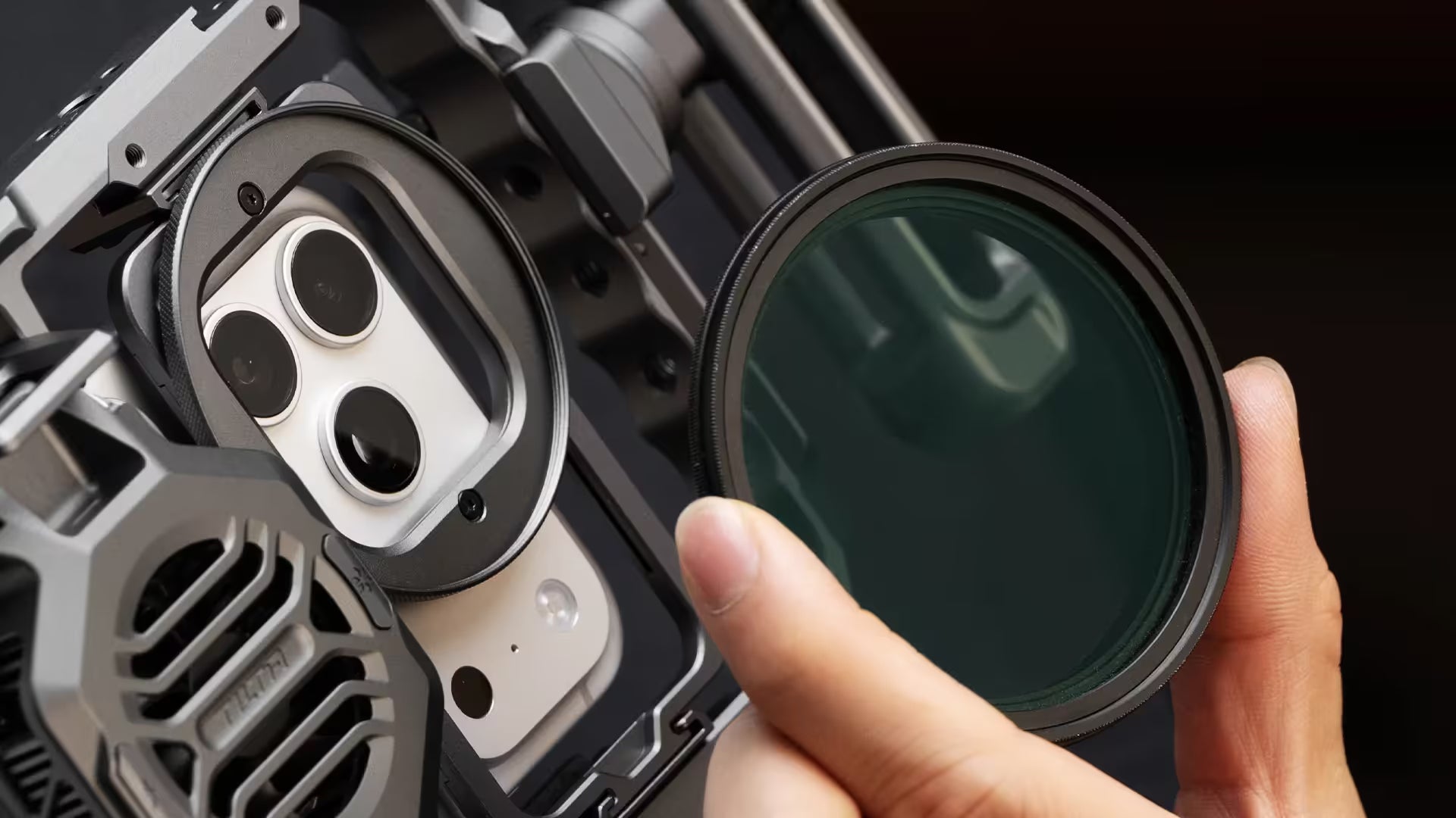 Bandeja de filtro roscada Khronos de 62 mm para funda universal de smartphone