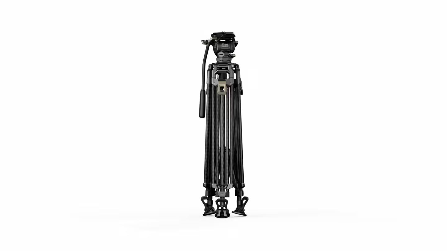 Tête fluide Tilta CT08A 75mm Cine avec trépied en fibre de carbone à deux étages One Touch (8KG)