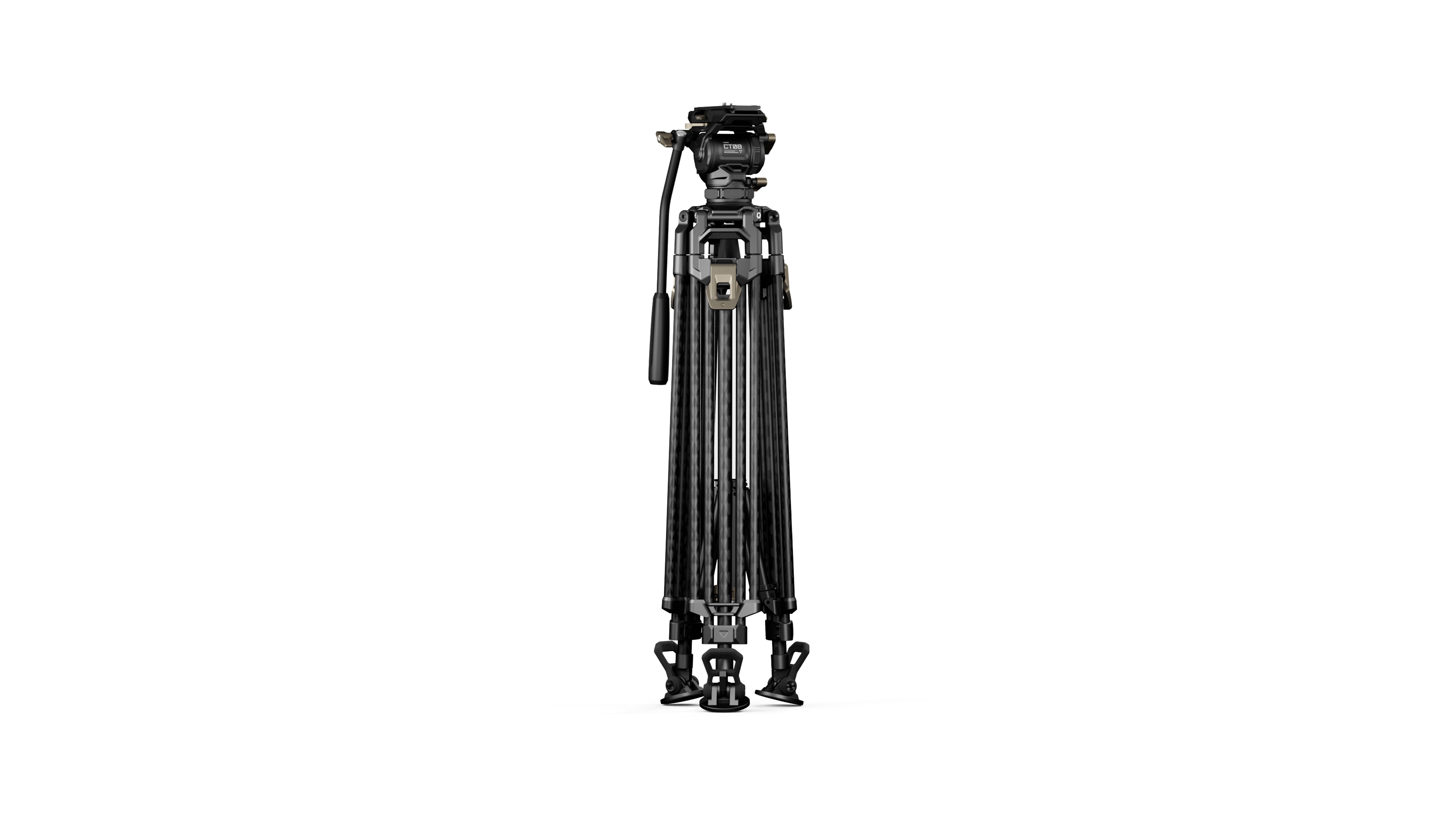 Tête fluide Tilta CT08A 75mm Cine avec trépied en fibre de carbone à deux étages One Touch (8KG)