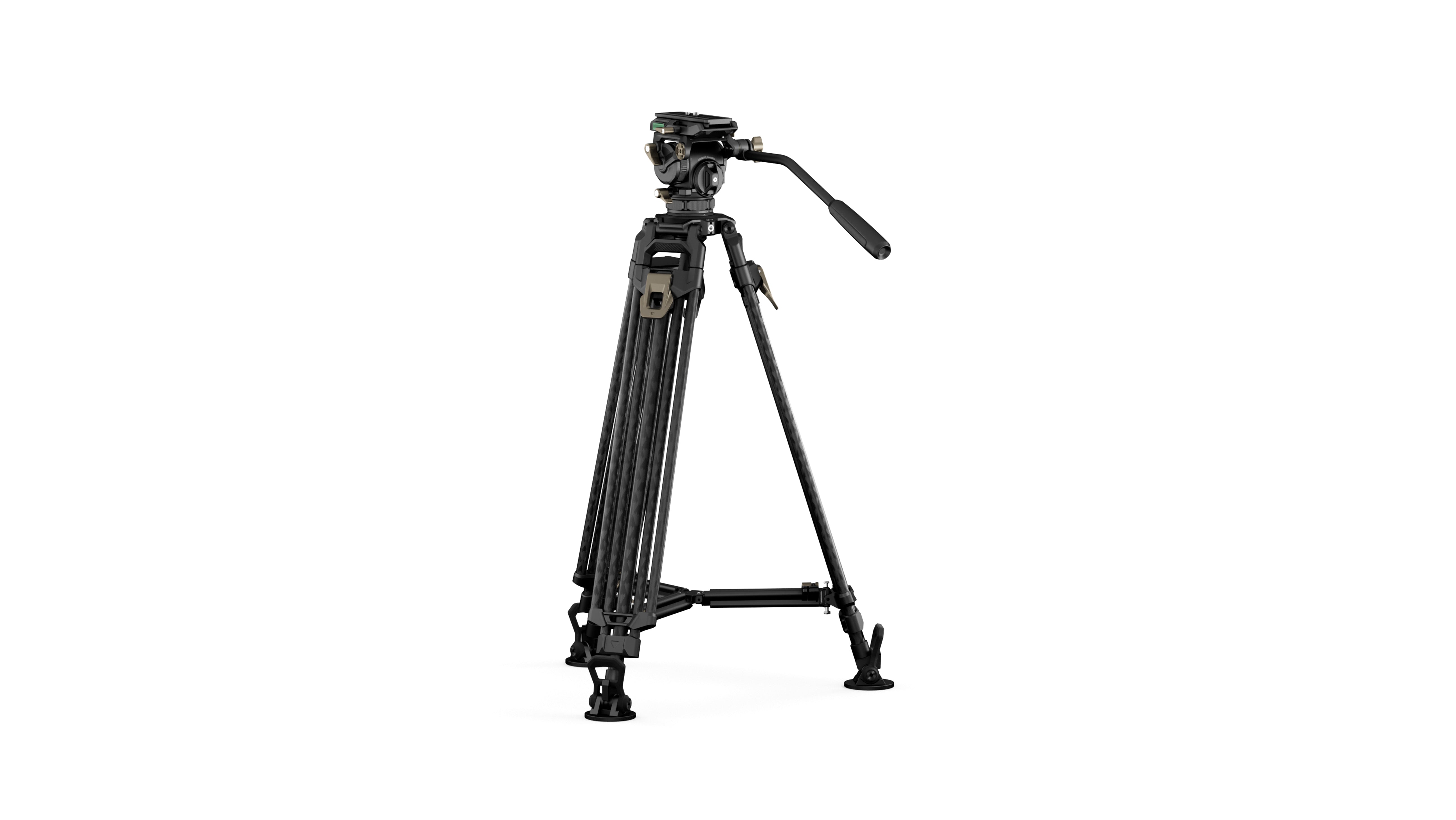 Tête fluide Tilta CT08A 75mm Cine avec trépied en fibre de carbone à deux étages One Touch (8KG)