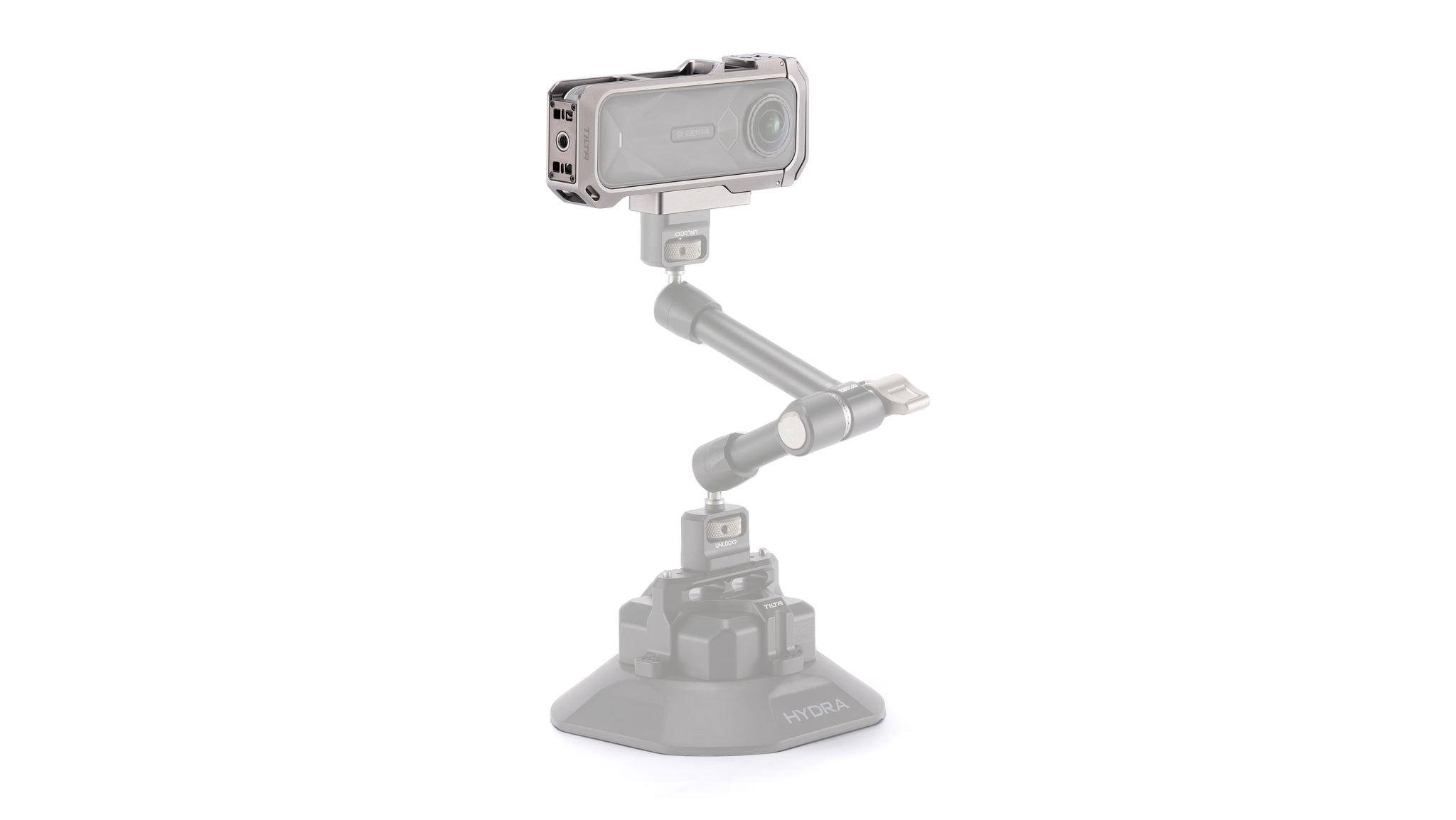 Horizontale Montageplatte für Insta360 X5 Kamerakäfig – Titangrau
