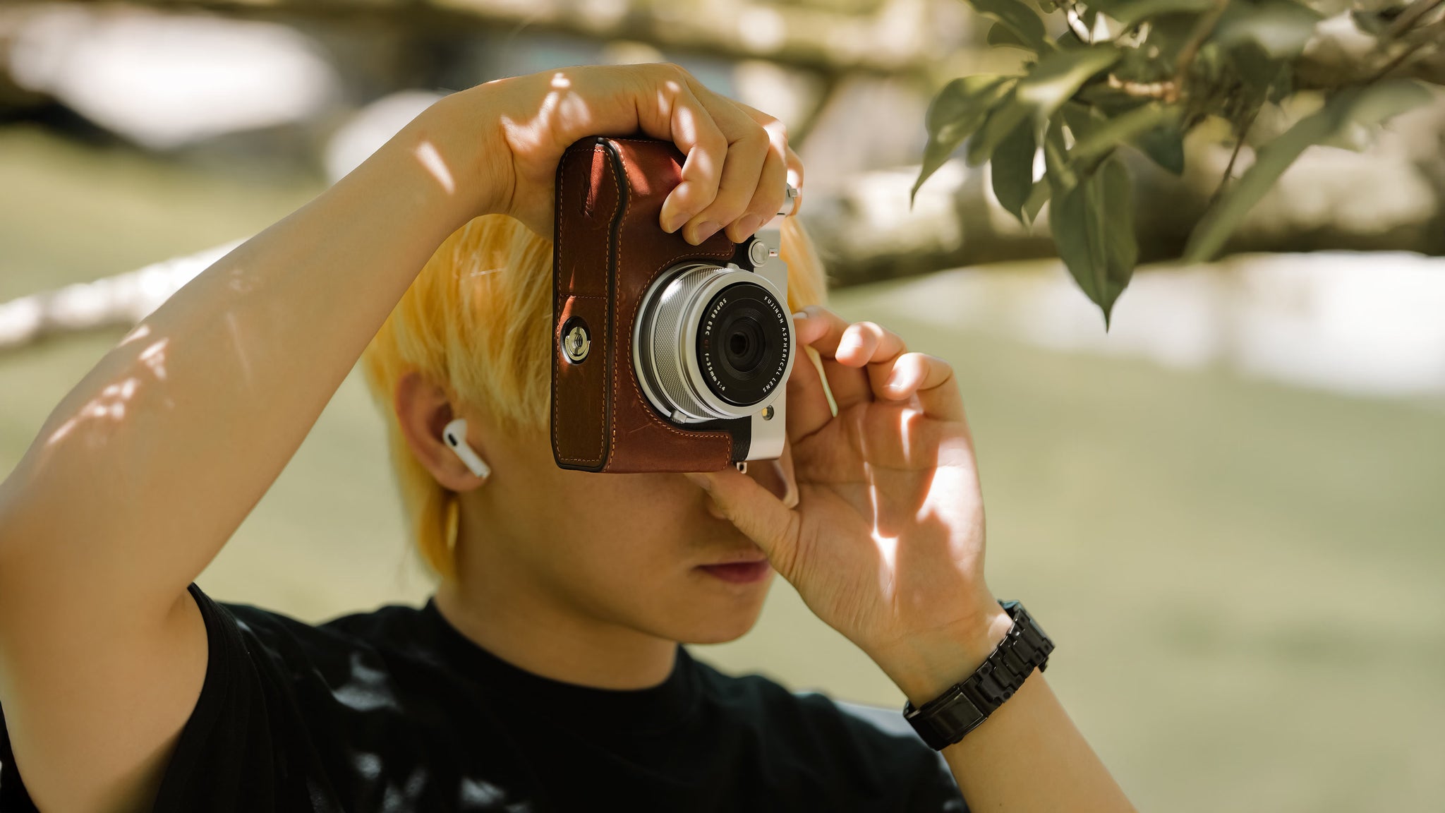 Funda de cuero para cámara Fujifilm GFX100RF – Marrón