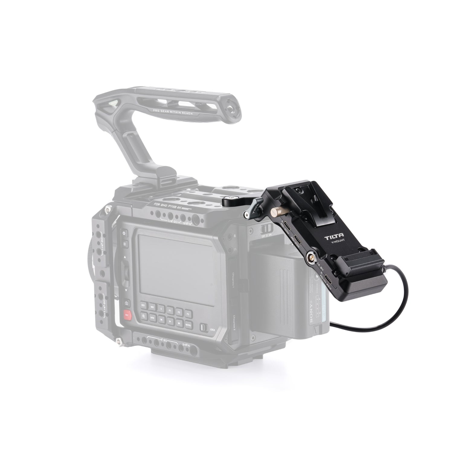 Faltbare Akkuplatte für Blackmagic PYXIS 6K/12K - V-Mount