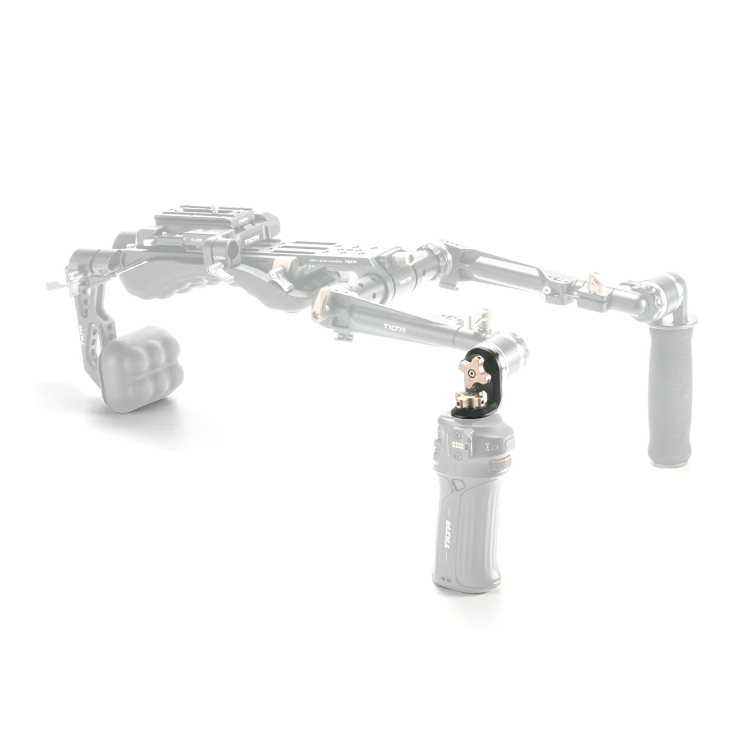 Adaptador de roseta en ángulo recto a 1/4"-20 con pasadores de localización Tilta - Negro