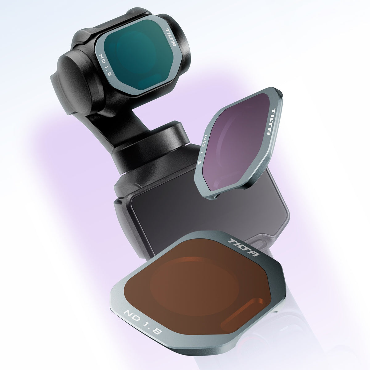 Tilta ND filter set for Insta360 Luna Pro, including ND 1.2, ND 1.5, and ND 1.8 filters