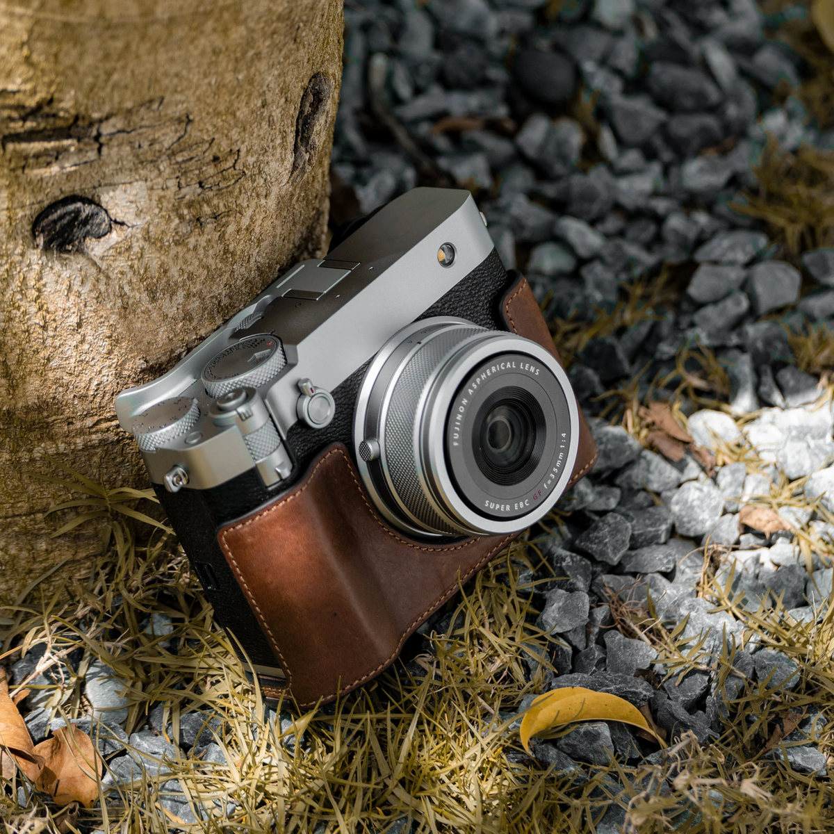 Étui en cuir pour appareil photo Fujifilm GFX100RF – Marron