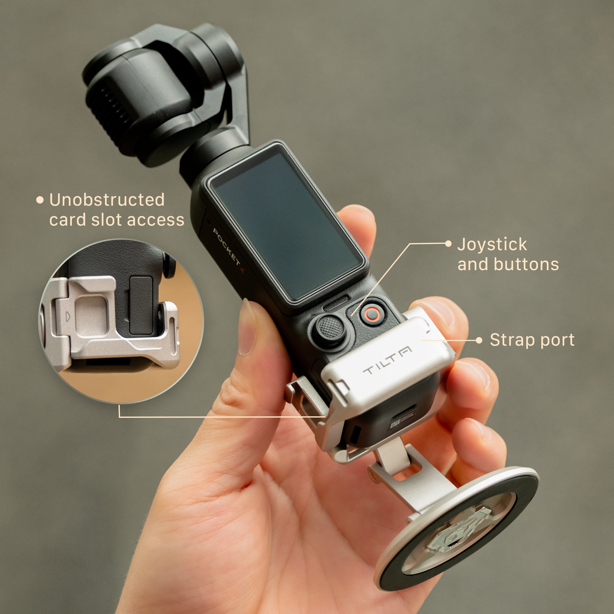 Magnetic Accessory Mounting Kit for Osmo Pocket 4 – Titanium White