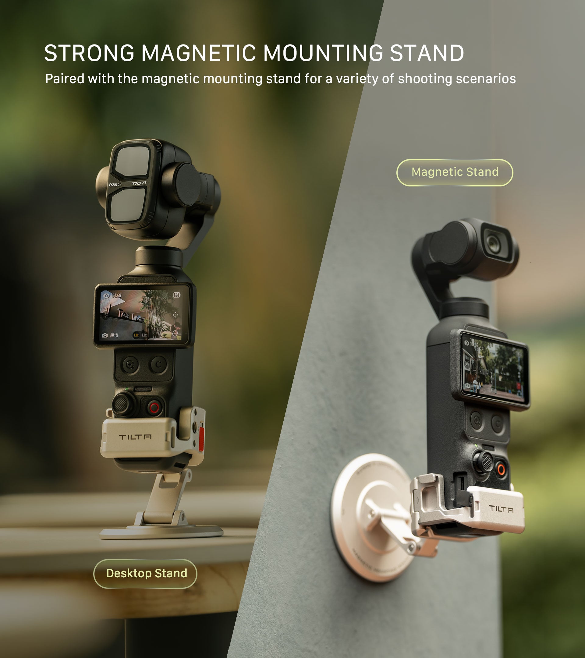 Magnetic Accessory Mounting Kit for Osmo Pocket 4 – Titanium White
