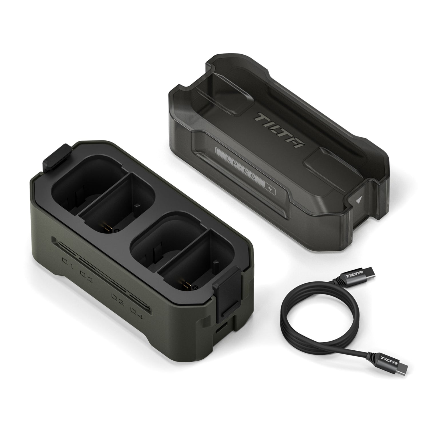 Tilta Tragbare Ladestation für Canon LP-E6 Akku (4-Kanal) – Grün