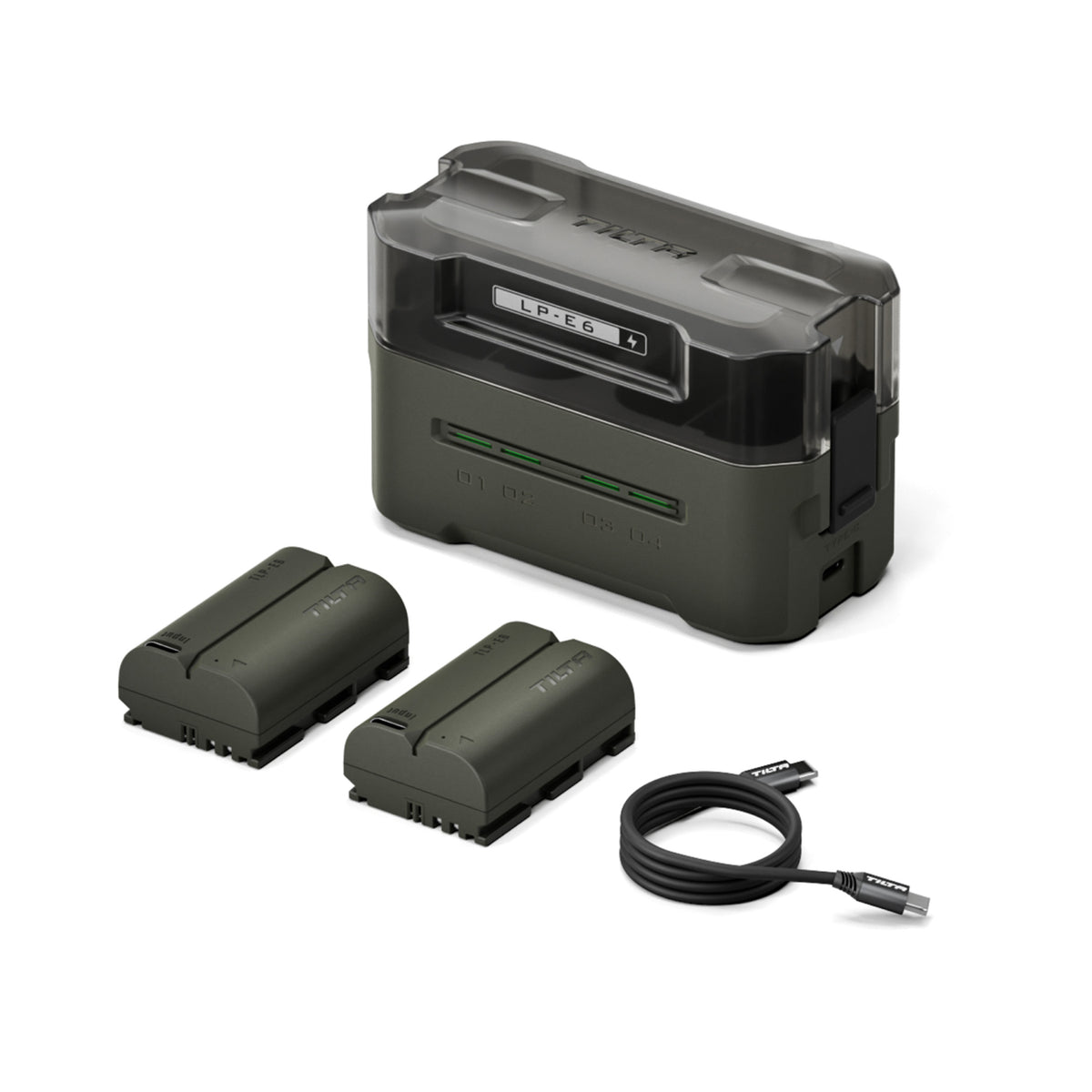Tilta Tragbare Ladestation für Canon LP-E6 Akku (4-Kanal) – Grün