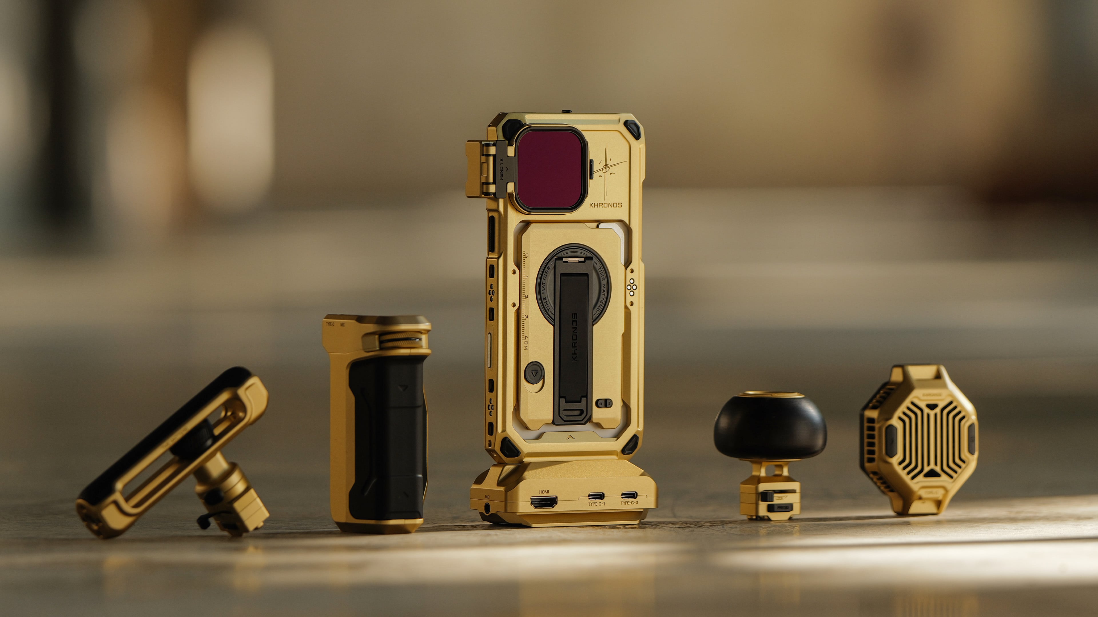 Khronos x On the Roam iPhone 16 Pro/Pro Max Case – Gold