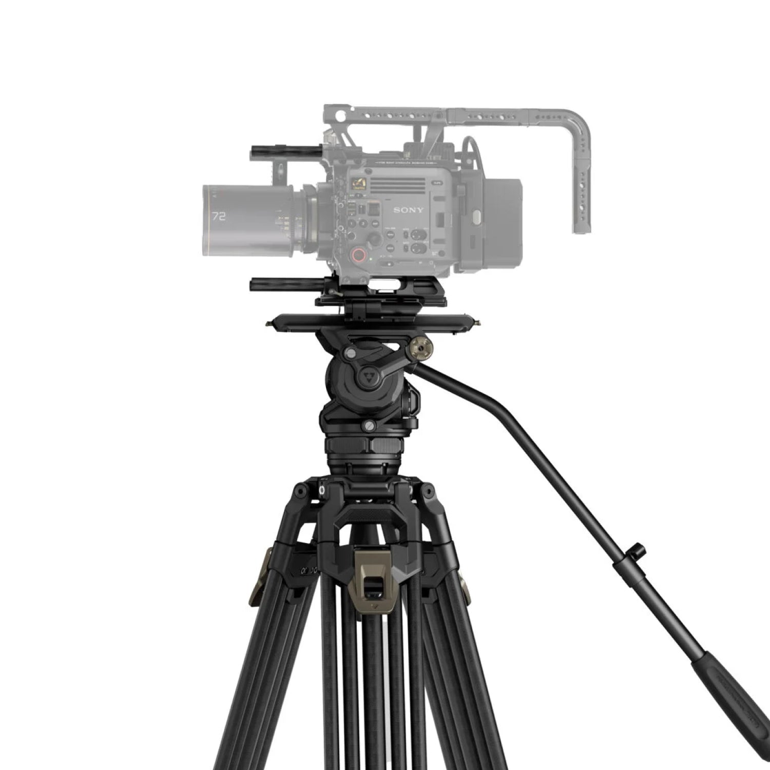 Cabezal fluido de cine Tilta CT12 75mm con patas de trípode de fibra de carbono de 2 etapas y un toque (12KG)  