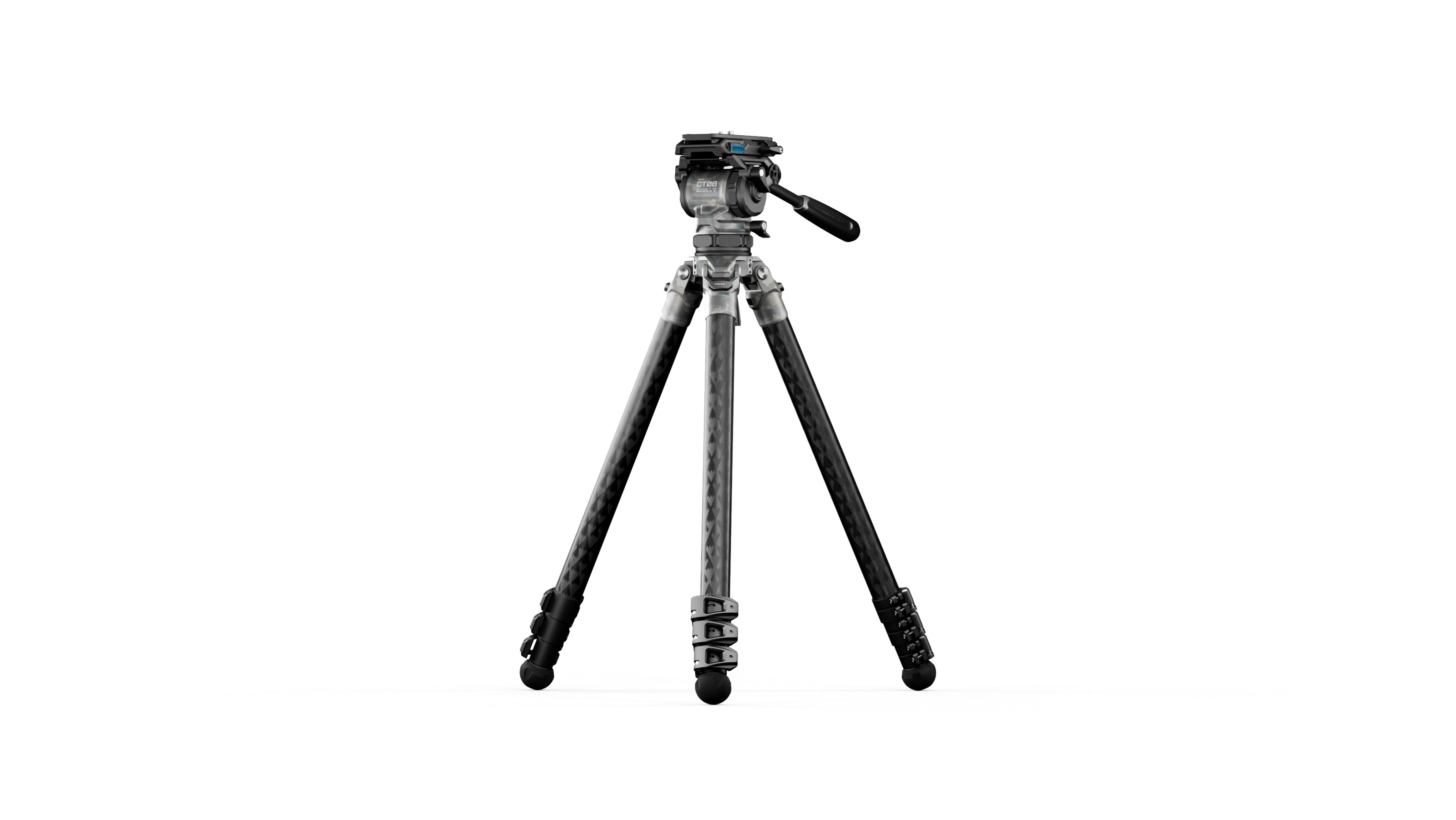 Tilta CT08 75mm Cine Fluidkopf mit dreistufigen Carbonfaser-Stativbeinen (8 kg)
