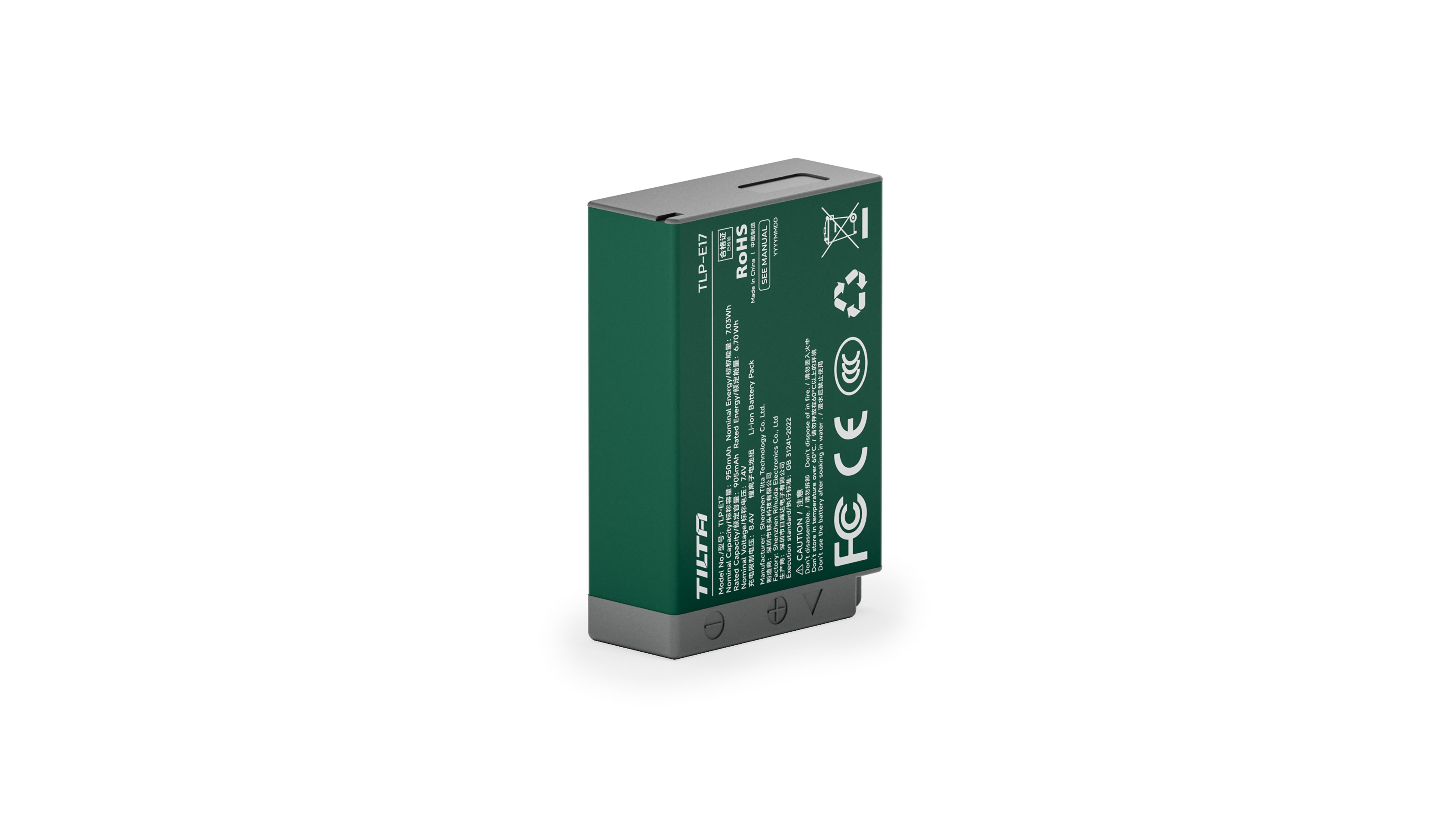 Batterie Tilta LP-E17 avec entrée USB-C (950 mAh)