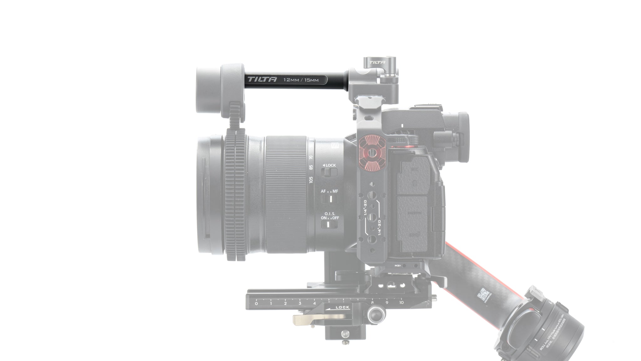 Adaptador de varilla Tilta de 15mm a 12mm DJI - Negro