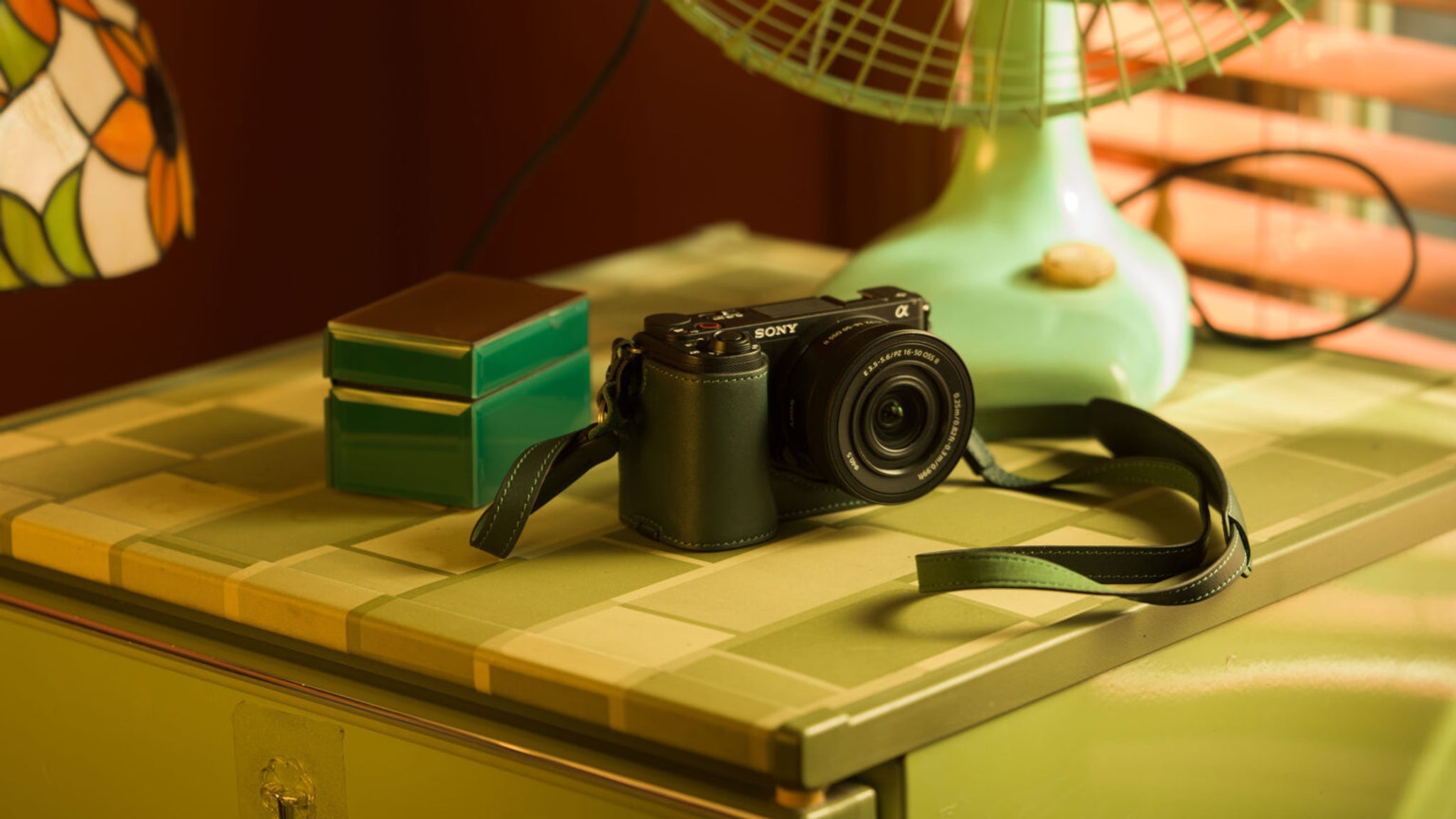 Leather Camera Case for Sony ZV-E10 II – Green