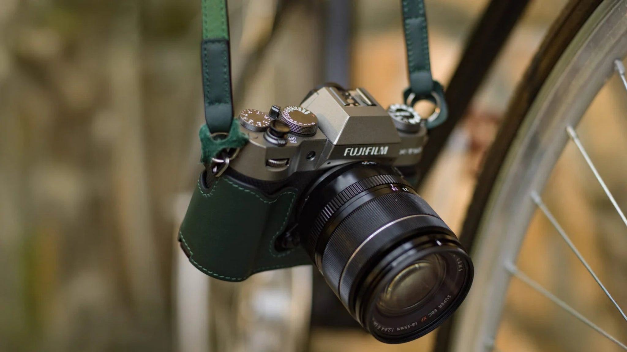 Leder-Kameratasche für Fujifilm X-T50 – Grün