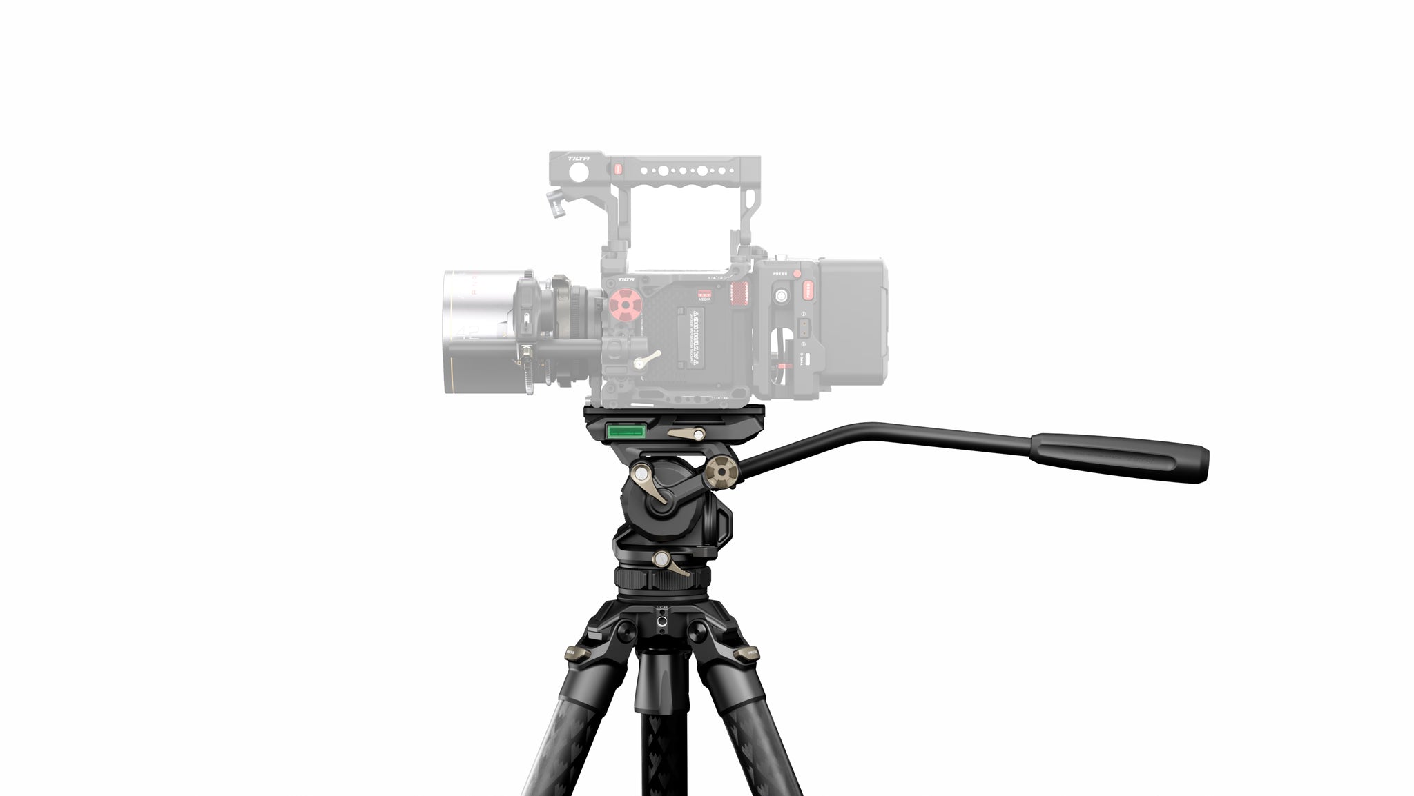 Tilta CT08 75mm Cine Fluidkopf mit dreistufigen Carbonfaser-Stativbeinen (8 kg)