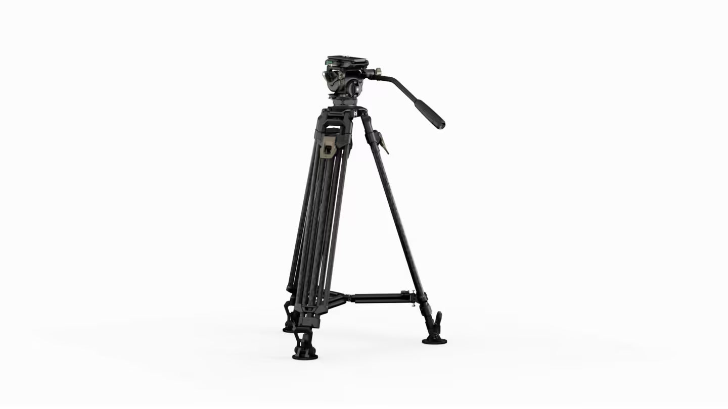 Tête fluide Tilta CT08A 75mm Cine avec trépied en fibre de carbone à deux étages One Touch (8KG)