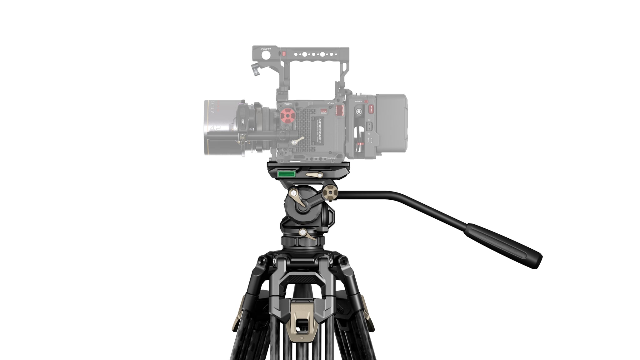 Tête fluide Tilta CT08A 75mm Cine avec trépied en fibre de carbone à deux étages One Touch (8KG)