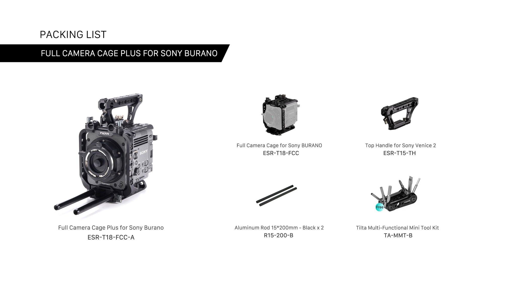 Jaula de cámara completa Plus para Sony BURANO  
